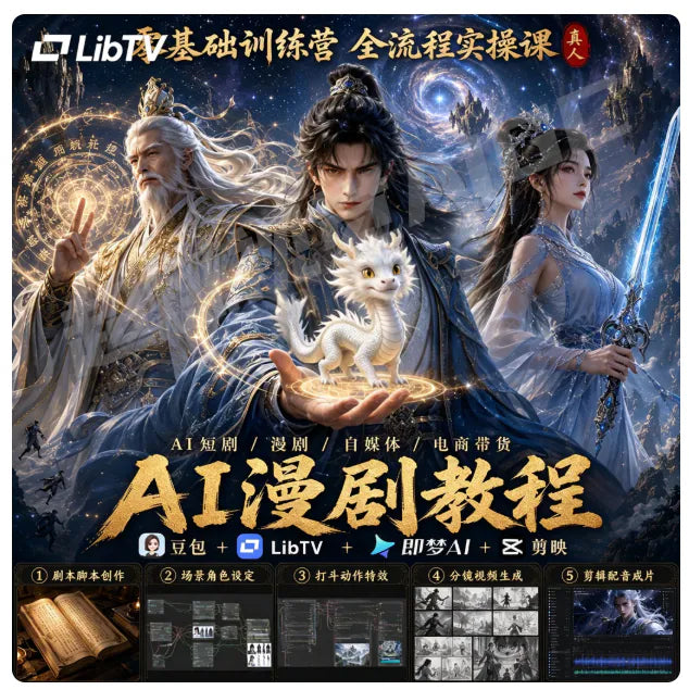 2026 Ai漫劇製作教程全套教程從入門到精通系統課程LibTV影視教程及實操訓練